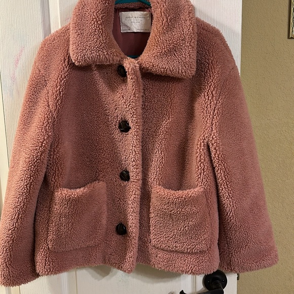 Zara Women's Pink Pea Coat - Picture 1 of 3